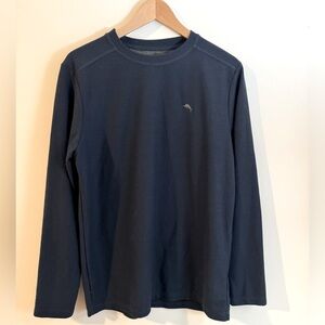 Tommy Bahama Men’s Navy Blue Textured Long Sleeve Shirt Size M